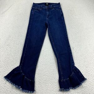 Paige Flora Flare Jeans Women's 26 Frayed Hem‎ Blue Stretch Denim Merritt